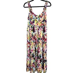 Terra & Sky Plus Size Babydoll Tiered Maxi Dress 0X 14W Sweetheart Neckline